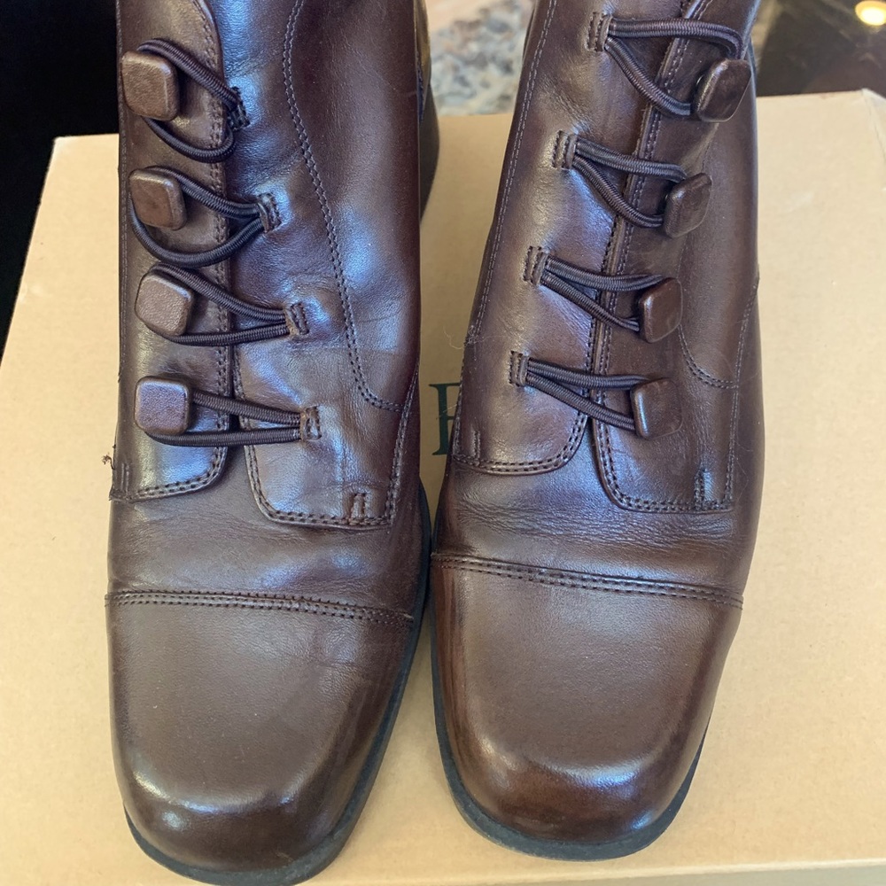 New Brown Leather Ankle Boots Women’s Size 10